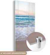 MuchoWow® Glasschilderij 60x120 cm - Schilderij acrylglas - Strand - Zee - Pastel - Foto op glas - Schilderijen