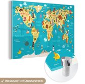 Carte du monde pour enfants sur plexiglas grand 120x80 cm