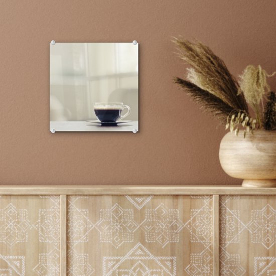 Peinture sur Verre - Espresso dans une Tasse en Verre - 20x20 cm - Peintures sur Verre Peintures - Photo sur Glas