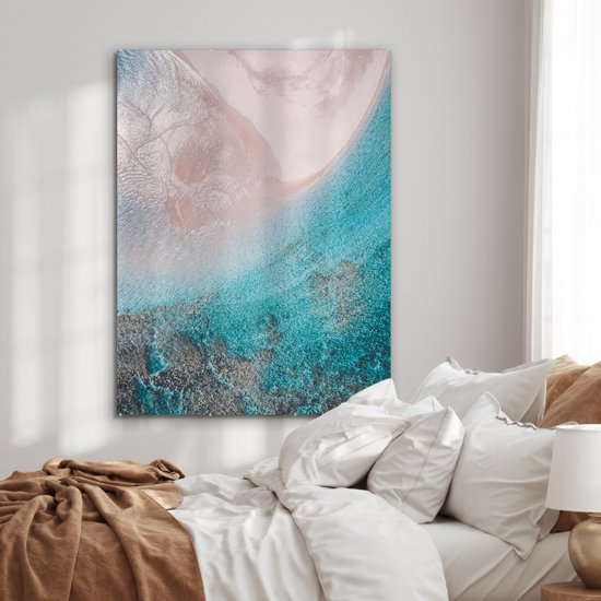 MuchoWow® Peinture sur verre 90x120 cm - Peinture sur verre acrylique - une plage en Australie - Photo sur verre - Peintures