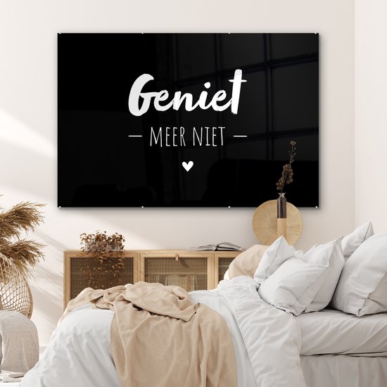 MuchoWow® Peinture sur verre 150x100 cm - Peinture sur verre acrylique - Profitez-en plus - Citations - Profitez - Texte - Photo sur verre - Peintures