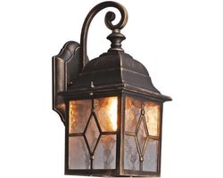 QAZQA londen - Landelijke Wand lantaarn voor buiten - 1 lichts - D 178 mm - Brons - Buitenverlichting