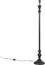 QAZQA classico - Klassieke Vloerlamp | Staande Lamp - 1 lichts - H 1380 mm - Zwart - Woonkamer | Slaapkamer | Keuken