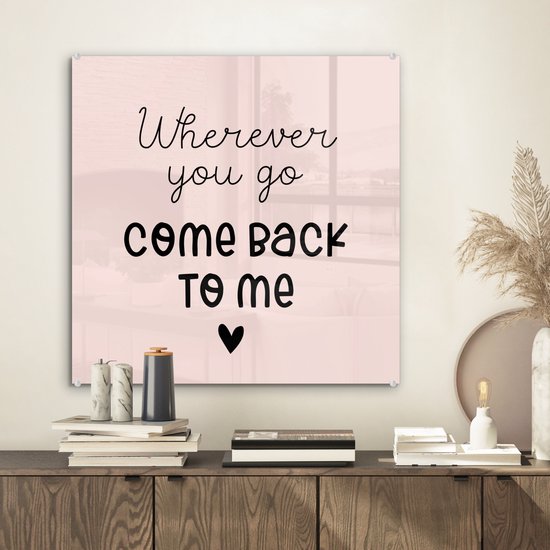 Peinture sur Verre - Amour - Relation - Rose - 50x50 cm - Peintures sur Verre Peintures - Photo sur Glas