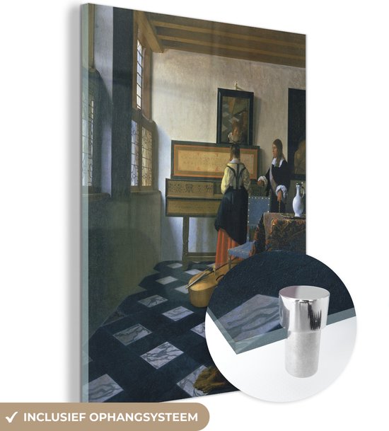 La leçon de musique - Peinture de Johannes Vermeer Plexiglass 30x40 cm - small - Reproduction photo sur Glas (décoration murale en plexiglas)
