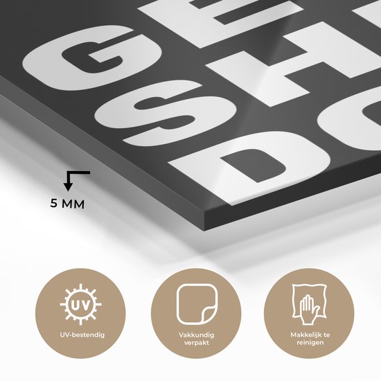 MuchoWow® Peinture sur Verre - Get shit done - Proverbes - Citations - 100x150 cm - Peintures sur Verre Acrylique - Photo sur Glas