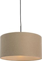 QAZQA combi - Moderne Hanglamp met kap - 1 lichts - Ø 500 mm - Beige - Woonkamer | Slaapkamer | Keuken