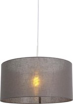 QAZQA combi - Lampe à suspension avec abat-jour - 1 lumière - Ø 500 mm - Anthracite