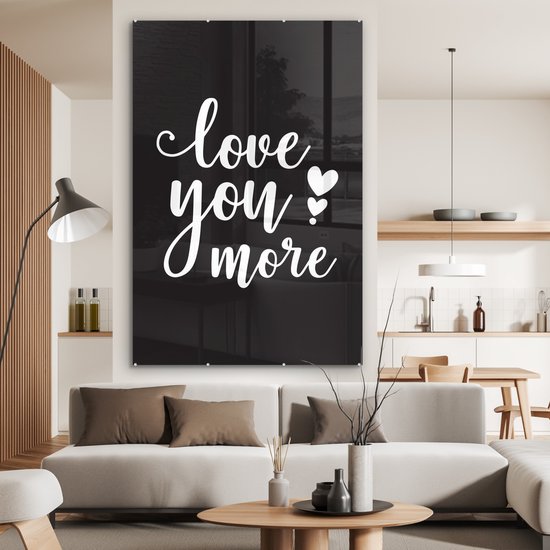MuchoWow® Peinture sur verre 120x180 cm - Peinture sur verre acrylique - Dictons - Citations - Je t'aime plus - Photo sur verre - Peintures
