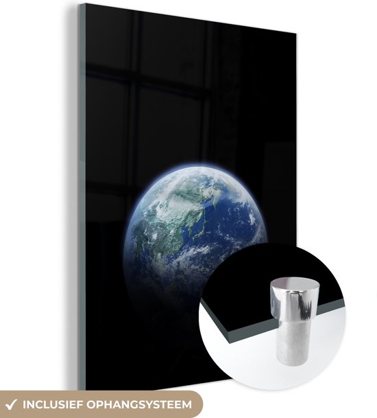 MuchoWow® Glasschilderij 30x40 cm - Schilderij acrylglas - De aarde verduisterd - Foto op glas - Schilderijen