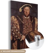 MuchoWow® Glasschilderij 30x40 cm - Schilderij acrylglas - Portret van Henry VIII - Schilderij van Hans Holbein de Jonge - Foto op glas - Schilderijen
