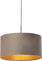 QAZQA combi - Lampe à suspension avec abat-jour - 1 lumière - Ø 500 mm - Taupe