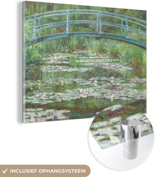 MuchoWow® Glasschilderij 40x30 cm - Schilderij acrylglas - De Japanse brug - schilderij van Claude Monet - Foto op glas - Schilderijen