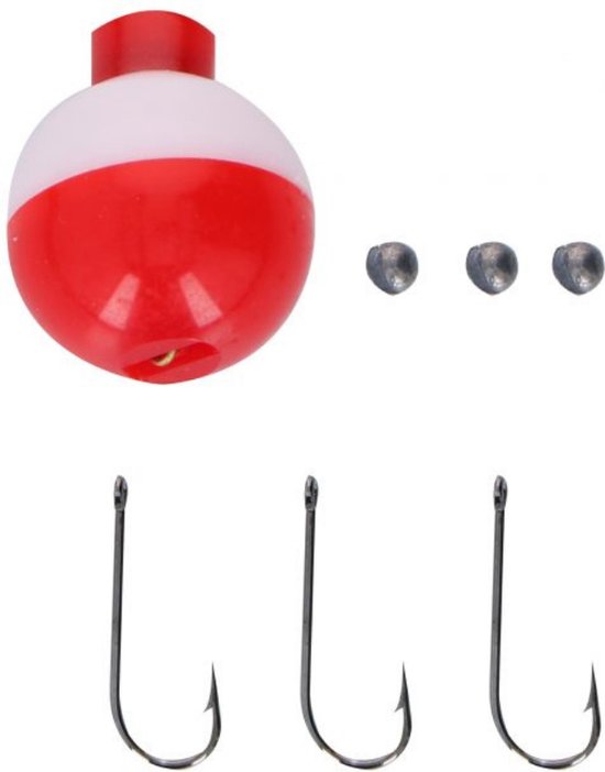 Hengelset - Werphengel - 3 Haken - 3 Loodjes - 1 Dobber - Glasvezel + ABS - 165 CM Hengel - 40 Cm Ingeschoven van Merkloos — afbeelding 5