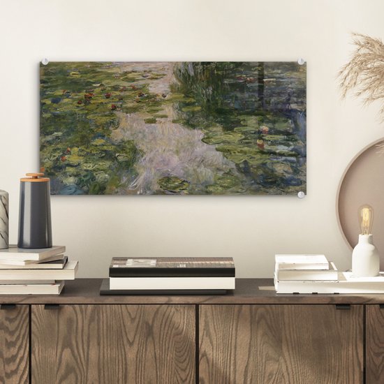 MuchoWow® Peinture sur verre - Nénuphars - Peinture de Claude Monet - 40x20 cm - Peintures sur verre acrylique - Photo sur Glas