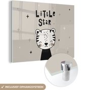 MuchoWow® Glasschilderij 160x120 cm - Schilderij acrylglas - Quotes - Little star - Spreuken - Kids - Baby - Jongens - Meiden - Foto op glas - Schilderijen