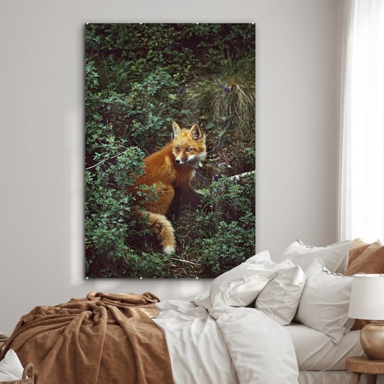 MuchoWow® Peinture sur Verre - Renard - Nature - Forêt - 100x150 cm - Peintures sur Verre Acrylique - Photo sur Glas