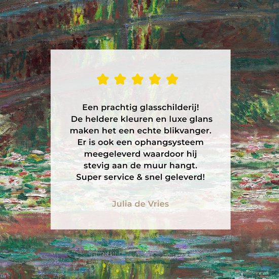 MuchoWow® Peinture sur verre 120x90 cm - Peinture sur verre acrylique - Étang aux Water - Peinture de Claude Monet - Photo sur verre - Peintures