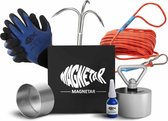 Magnetar Beast Vismagneet - Complete Magneetvissen Set - 1400 kg Allround Neodymium Vis Magneet - 20m Magneetvis Touw - RVS Dreghaak