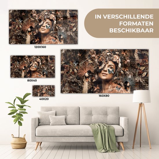 Peinture sur Verre - Femme - Luxe - Animaux - 160x80 cm - Peintures sur Verre Peintures - Photo sur Glas