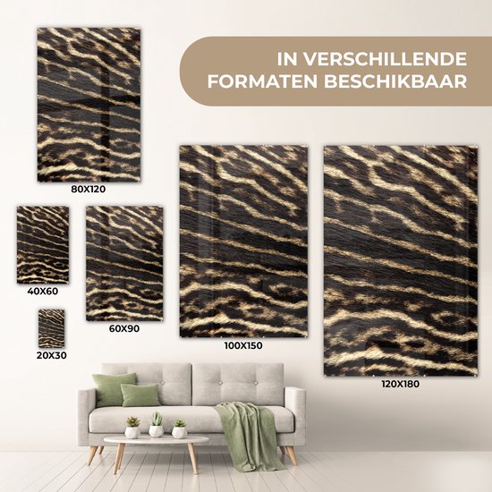 MuchoWow® Glasschilderij 80x120 cm - Schilderij acrylglas - Vacht - Dieren - Bruin - Foto op glas - Schilderijen
