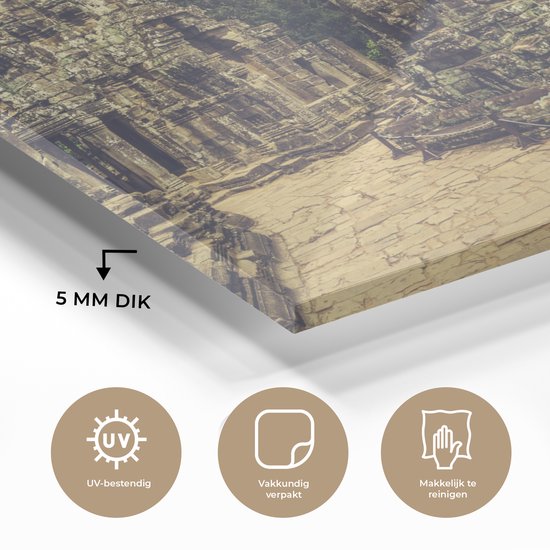 MuchoWow® Peinture sur verre - Le Temple Bayon à Angkor Thom au Cambodge - 90x60 cm - Peintures sur verre acrylique - Photo sur Glas