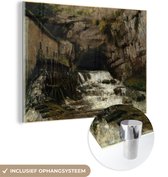 MuchoWow® Glasschilderij 80x60 cm - Schilderij acrylglas - Bron van Loue - Schilderij van Gustave Courbet - Foto op glas - Schilderijen