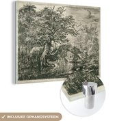 MuchoWow® Glasschilderij 40x30 cm - Schilderij acrylglas - De reizigers - Schilderij van Jacob van Ruisdael - Foto op glas - Schilderijen