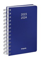 Brepols Schoolagenda 2023-2024 - WIRE-O - POLYPROP - Dagoverzicht - Blauw - 11.5 x 16.9 cm