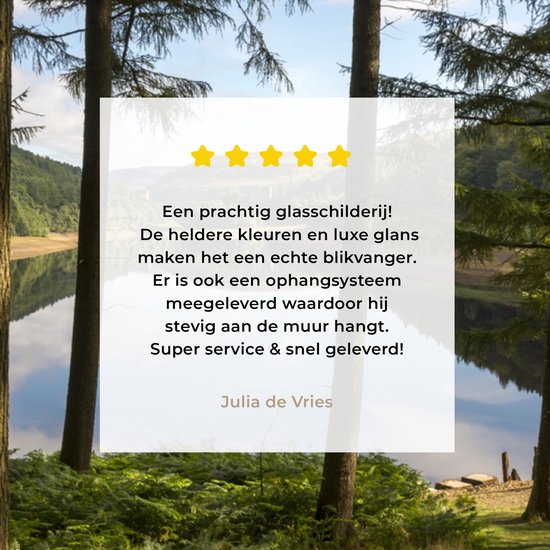 Grands arbres et un lac dans le parc national anglais Peak District Plexiglass 30x20 cm - petit - Tirage photo sur Glas (décoration murale en plexiglas)