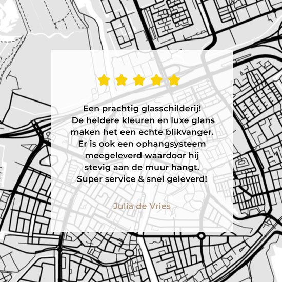 MuchoWow® Peinture sur verre 100x150 cm - Peinture sur verre acrylique - Plan de la ville - Vlaardingen - Grijs - Wit - Photo sur verre - Peintures - Carte