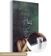 MuchoWow® Glasschilderij 20x30 cm - Schilderij acrylglas - Vlinder - Stilleven - Blauw - Foto op glas - Schilderijen
