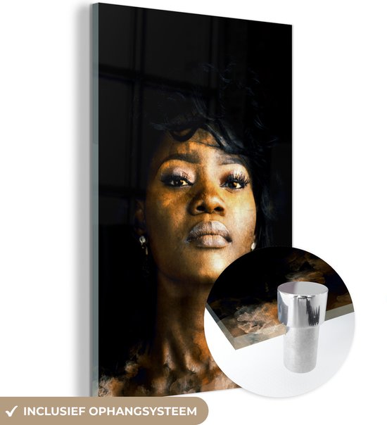 MuchoWow® Peinture sur Verre - Femme - Couleur - Argile - 20x30 cm - Peintures sur Verre Acrylique - Photo sur Glas