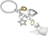 Metalmorphose Beschermengel Sleutelhanger Cadeau Accessoire- Wit/Zilver met Bedeltjes