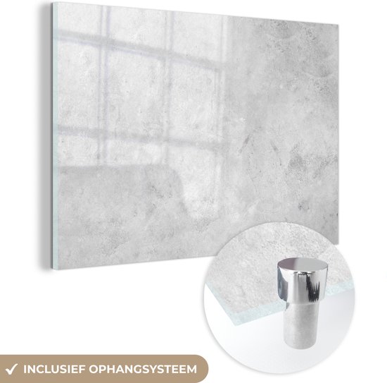 MuchoWow® Peinture sur verre 150x100 cm - Peinture sur verre acrylique - Marbre - Texture - Grijs - Aspect marbre - Photo sur verre - Peintures