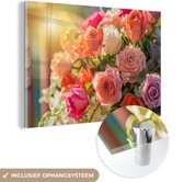 Peinture sur Verre - Roses - Bouquet - Couleurs - 60x40 cm - Peintures sur Verre Peintures - Photo sur Glas