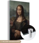 MuchoWow® Glasschilderij 120x180 cm - Schilderij acrylglas - Mona Lisa - Leonardo Da Vinci - Foto op glas - Schilderijen
