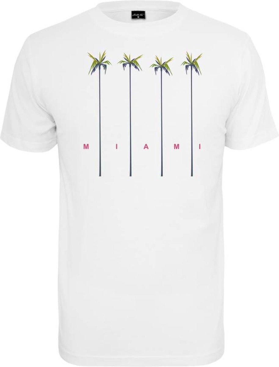 Mister Tee Miami Palms Round Neck Heren T-shirt XL Wit
