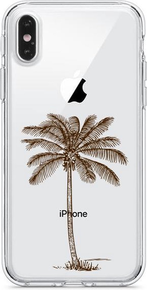 Apple Iphone X / XS palmboom transparant siliconen hoesje - Palmboom