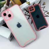 iPhone 14 Pro Hoesje - Neon Roze Transparant Hoesje - Shockproof - Fluorescerende Case - Soft Phone Case