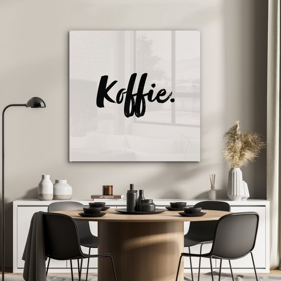 MuchoWow® Peinture sur verre 90x90 cm - Peinture sur verre acrylique - Café - Taupe - Citation - Photo sur verre - Peintures