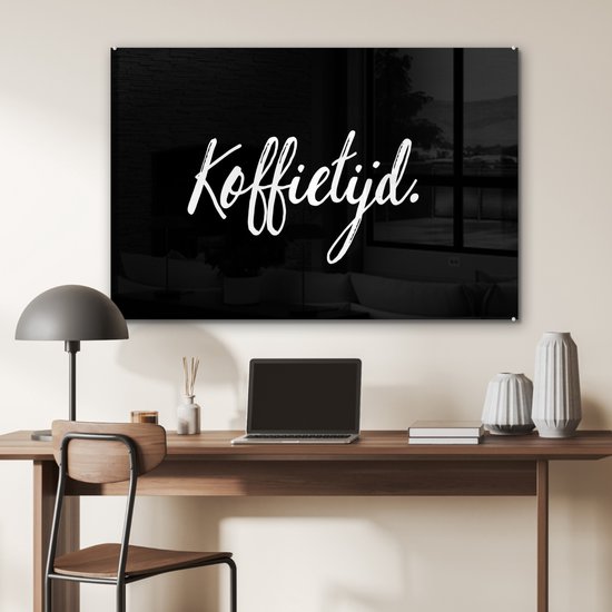 MuchoWow® Peinture sur Verre - Citations - Proverbes - Coffee Time - Café - 120x80 cm - Peintures sur Verre Acrylique - Photo sur Glas