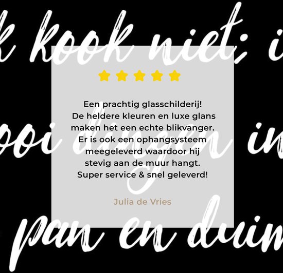 MuchoWow® Glasschilderij 50x50 cm - Schilderij acrylglas - Ik kook niet - Spreuken - Koken - Humor - Quotes - Foto op glas - Schilderijen