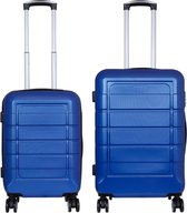 Kofferset 2 delig - Reiskoffers met TSA slot en op wielen - Como - Blauw - S + M - Travelsuitcase