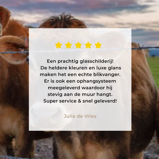MuchoWow® Peinture sur Verre - Vache - Animaux - Vaches - 120x60 cm - Peintures sur Verre Acrylique - Photo sur Glas