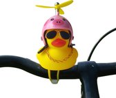 Badeendjes fietsbel decoratie - Roze varken fietshelm - incl. fietslampjes / speelgoed / kinderfiets / kind / kinderen / accessoires fiets / auto / jongen / meisje