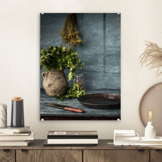 Peinture sur verre - Table rustique dans la cuisine - 30x40 cm - Peintures sur Verre Peintures - Photo sur Glas