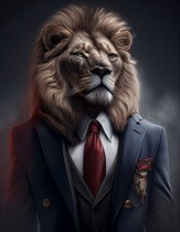 AI - Home Decor - Affiche - Animaux - Lion - Pack - 4 - 50 x 70 cm