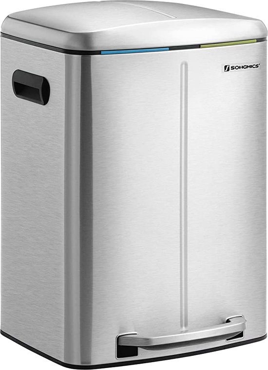 Nancy's Sharon 45l Prullenbak - Pedaalemmer - Vuilnisbak - Zilver