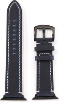 Fungus - Smartwatch bandje - Geschikt voor Apple Watch 38 / 40 / 41 mm - Series 1 2 3 4 5 6 7 8 9 SE iWatch - PU leer - Stiksel - Blauw